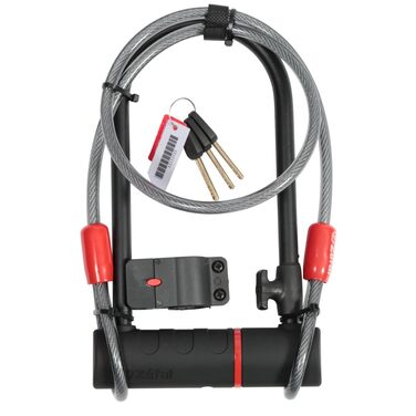 Замок Zefal K-Traz U17 для велосипеда, електровелосипеда, скутера, мотоцикла: сталевий бугель, кабель 120 см, чорний