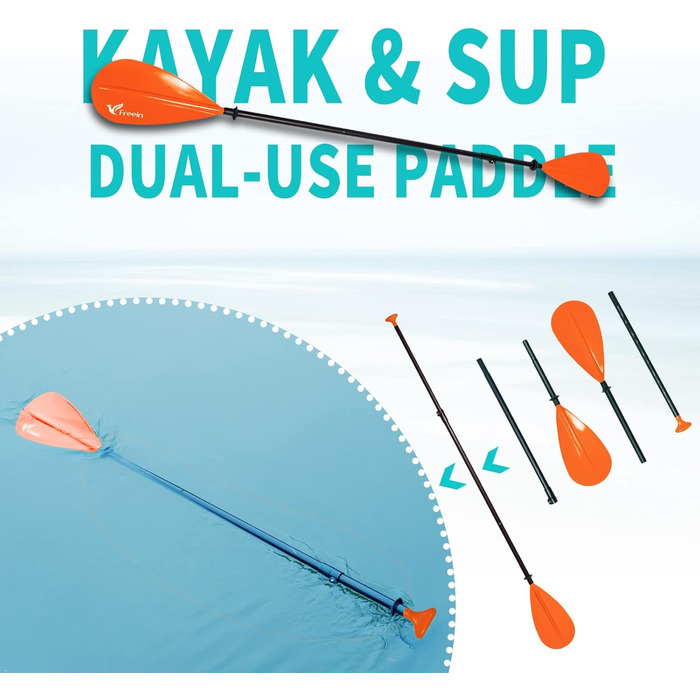 Надувний SUP Борд Freein з каяком, SUP дошка для дорослих 10'6 (305x84x15см), аксесуари для SUP, насос, адаптер, весло