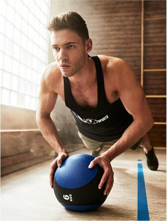 Медичний м'яч GORILLA SPORTS® для фітнесу, 1-10 кг, з гумовою поверхнею, для силових тренувань, Slam Ball, вага: 1-10 кг