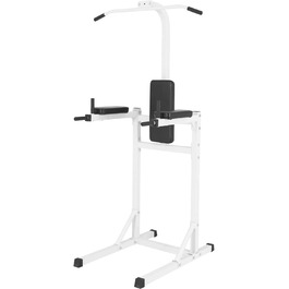 GORILLA SPORTS® Power Tower – багатофункціональна силова станція для дому: турнік, бруси, тренажер для підтягувань, віджимань і пресу, чорний/білий, фітнес обладнання для домашніх тренувань