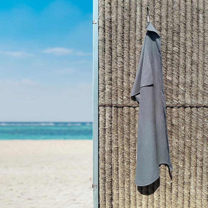 Рушник Miqio Sport з мікрофібри, структурований, ультралегкий та швидковисихаючий | для спорту, відпочинку, подорожей | 90 x 200 см, темно-сірий + коробка