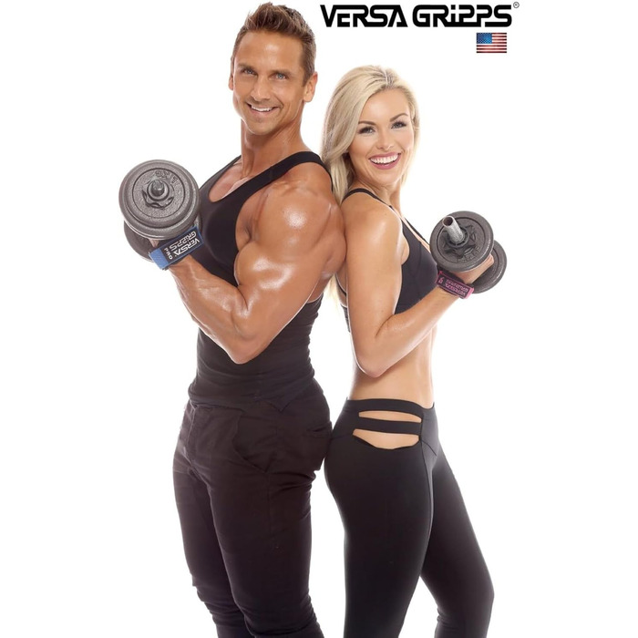 Versa Gripps PRO оригінальні, тренувальні ремені для фітнесу, сріблясто-чорні, розмір Reg/Large, вироблено в США
