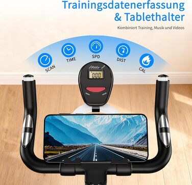 Магнітний велотренажер Heimtrainer для дому, безшумний сайкл з LCD-дисплеєм та ергономічним сідлом, білий (ZD1)