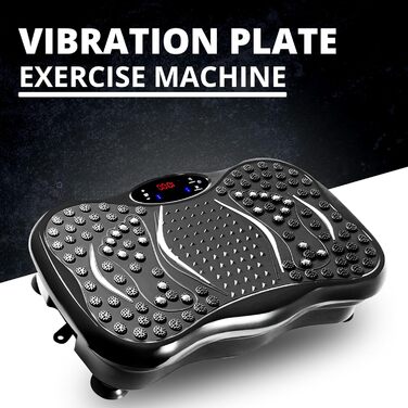 Платформа для тренувань MAXSTRENGTH з вібрацією | 99 рівнів інтенсивності та 5 програм | Тренування всього тіла | Домашні фітнес-прилади з Bluetooth-динаміками та еластичними стрічками (Чорний)