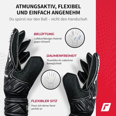 Воротарські рукавички Reusch Attrakt Solid - професійні, з латексом, для будь-якої погоди та покриття (чорні)