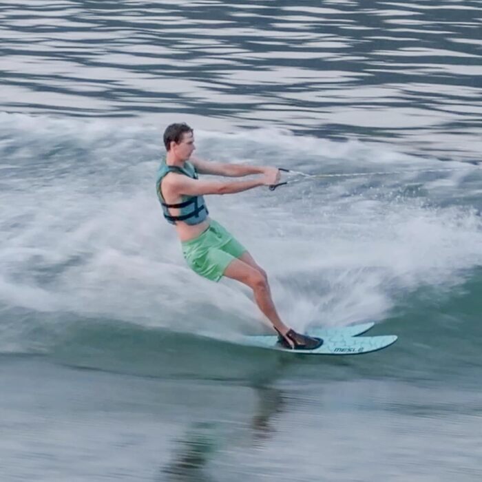 Водні лижі MESLE Combo Strato 170 см з кріпленням B2, для початківців та досвідчених, підлітки та дорослі до 120 кг, блакитні