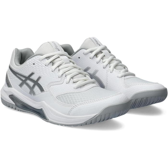 Жіночі тенісні кросівки ASICS Dedicate 8, білі з сріблястими елементами, розмір 37 EU