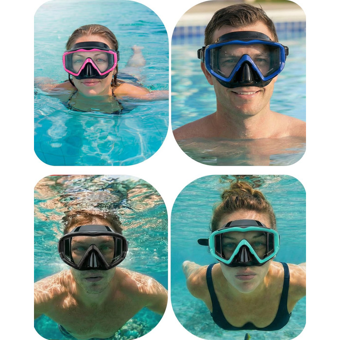 Маска для плавання та снорклінгу AQUA A DIVE SPORTS, антизапітнівальна, червона, для дорослих