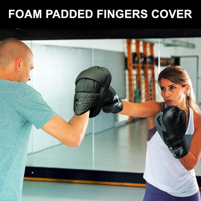 Рукавиці для боксу Mytra Fusion Box Pratzen Gebogen - чорні, для MMA, муай-тай, карате, кікбоксингу