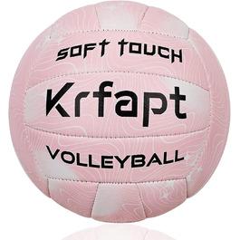 Волейбольний м'яч Krfapt розмір 5, офіційний, Soft Touch, для тренувань, Outdoor/Indoor, водонепроникний, з дизайном Ripples (синій/фіолетовий/рожевий)