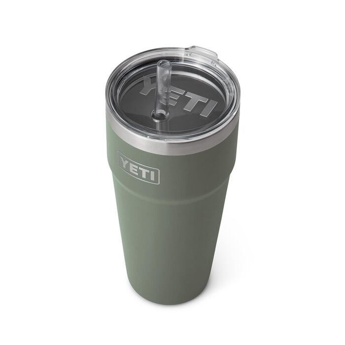 Термокружка YETI Rambler з соломкою, нержавіюча сталь, 769 мл (26 oz), колір Camp Green