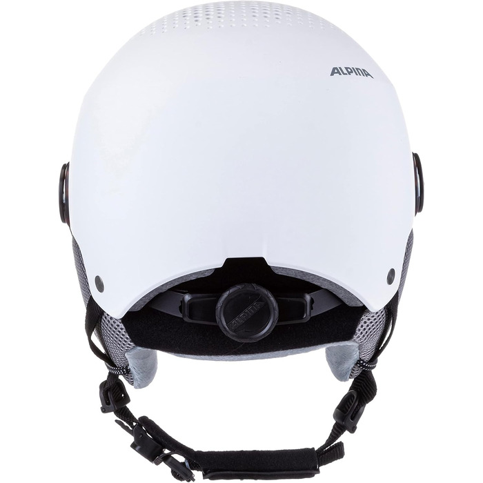 Гірськолижний шолом Alpina Arber Visor Q-Lite з візором, білий матовий, 54-58 см, для дорослих, контрастне скло, легкий, преміум-якість