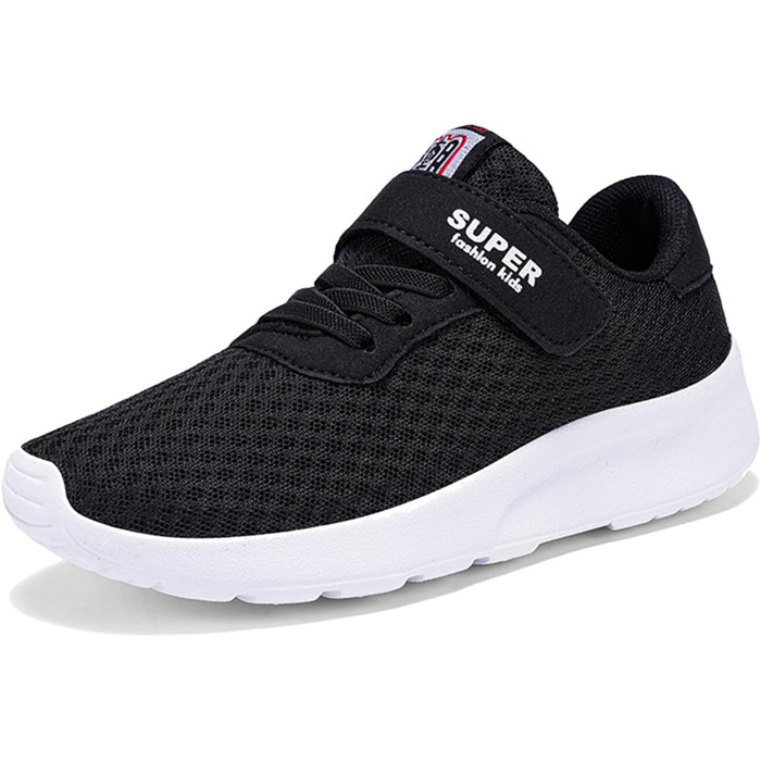 Дитячі кросівки з світлою підошвою - зручні та легкі спортивні кросівки для хлопчиків та дівчаток, розмір 39 EU, чорний колір