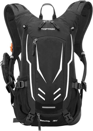 Велосипедний рюкзак Toptrek 18 л, ультралегкий, водонепроникний, із захистом від дощу, відсіком для шолома та питною системою, для чоловіків, MTB, чорний