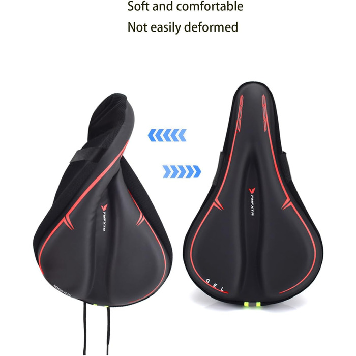 Покриття для велосипедного сидіння з гелевою подушкою, водонепроникне, для гірського велосипеда, велотренажера, чорного кольору