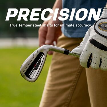 Комплект гольф-клубів PreciseGolf Co. для чоловіків (14 шт.) з графітовими стіками Senior: драйвер з титану, фейрвей, гібрид, залізо (5-pw), паттер, сумка-стійка