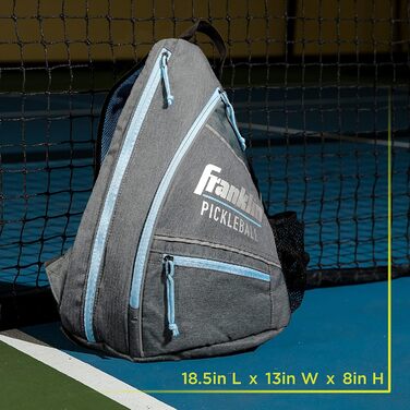 Рюкзак для піклболу Franklin Sports, сіро-синій – офіційний US Open, для екіпірування, чоловіків та жінок, місткий для ракеток, м’ячів та аксесуарів