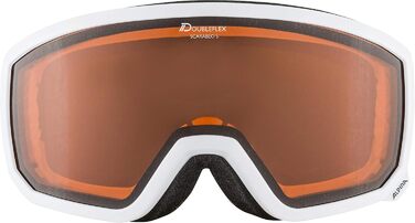 ALPINA SCARABEO S — Лижна маска OTG, захист 100% UV, антифог, ударостійка, для дорослих, біла, універсальний розмір