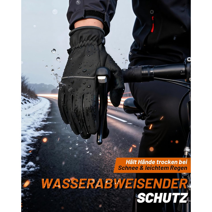 Водонепроникні зимові рукавички GXCROR для чоловіків та жінок, з підтримкою сенсорного екрану, утеплені Thinsulate, для катання на лижах, велосипеді, прибирання снігу та робіт на відкритому повітрі, до -20°C, термоізоляція (S)
