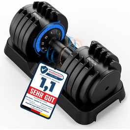 DH FitLife штанги з регульованою вагою 25 кг, 10 рівнів ваги (4-25 кг), набір гантелей, змінна вага 10 в 1