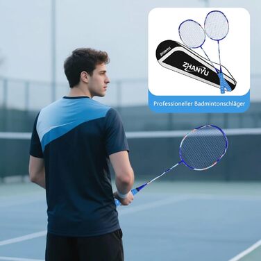 Набір для бадмінтону Federball: 2 ракетки, 2 воланчики, сумка (FD01) блакитний