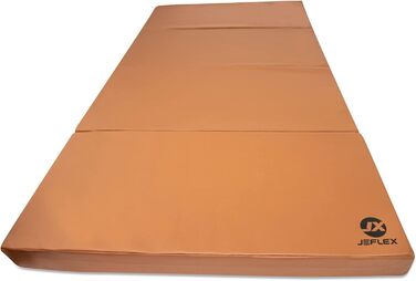 Складаний м'який мат Jeflex 200x100x8 см, коричневий, для гімнастики, йоги, фітнесу та дитячої кімнати, німецька якість, портативний, компактний