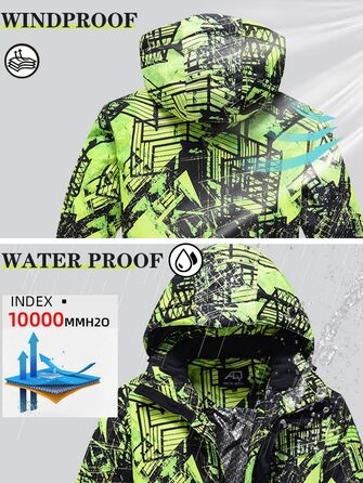 WOWULOVELY Зимовий комбінезон для чоловіків, водонепроникний, вітронепроникний, комплект куртки та штанів, ізольований, для сноуборду та катання на лижах, колір зелений (XL, #D Чорний)