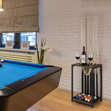 Стенд для більярдних київ Smusei: тримає 6 київ, дерев'яний, для більярдного столу, аксесуар для клубу/ігрової кімнати, темно-коричневий