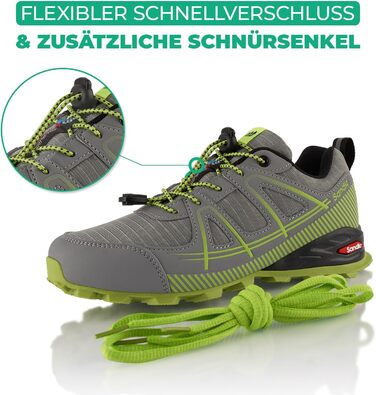 Черевики для хайкінгу та трекінгу Damen Herren: дихаючі, для жінок та чоловіків, турецький колір (42 EU, сірий, зелений)