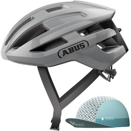 Велосипедний шолом ABUS PowerDome ACE для шосе, з вентиляцією, Race Cap, сірий, розмір L (57-61 см), для чоловіків і жінок, Made in Italy