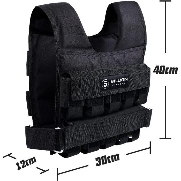 Утяжелитель 5BILLION FITNESS Monstervest (1-20 кг) для силових тренувань, чорний