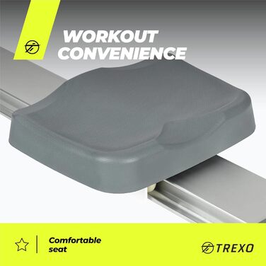 Веслувальний тренажер TREXO RM100 з магнітною системою опору, маховик 3,5 кг, лічильник, білий, ергометр, стійка конструкція