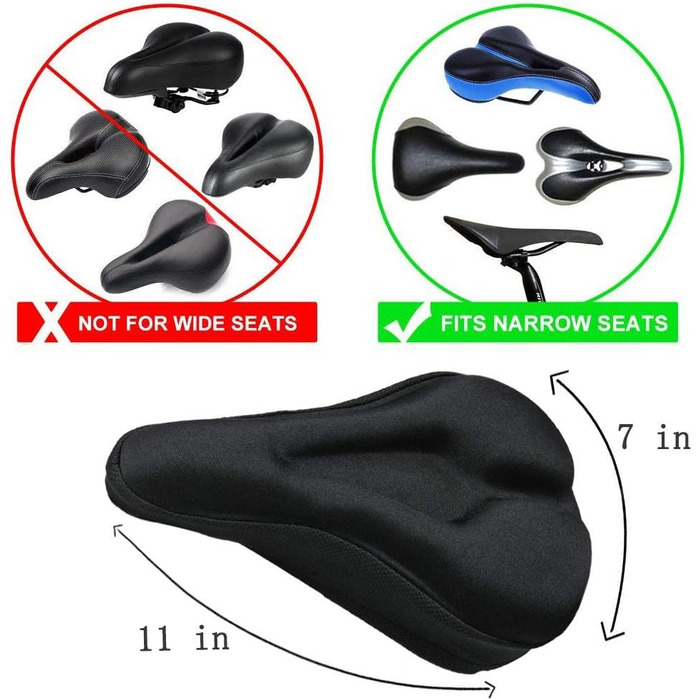 Покриття для сідла велосипеда, гелевий чохол на сідло для шосе, гірського велосипеда, захист сідла для велосипедного сидіння, чорний