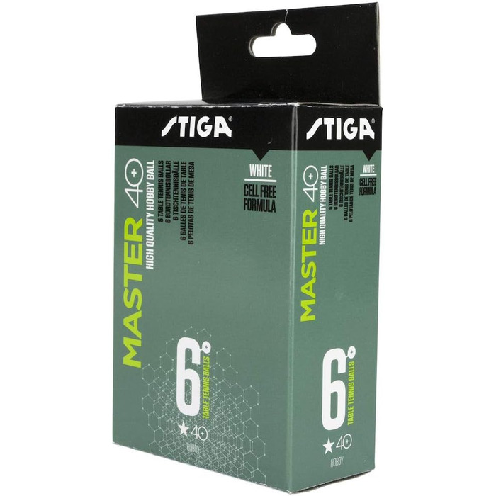 М'ячі для настільного тенісу Stiga 1 Star, пластикові, білі, 6 шт.