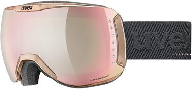 Лижна маска uvex dh 2100 WE Glamour для дорослих, хромована, захист від спотворень, контрастна лінза, розмір універсальний, рожево-зелена