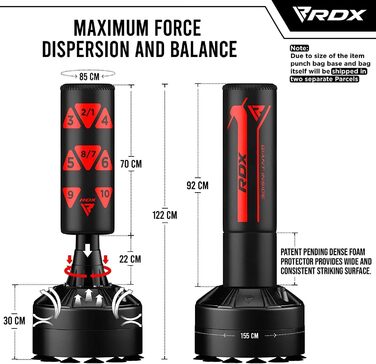 Дитячий боксерський мішок RDX 4ft з підставкою, рукавички для тренувань, MMA, кікбоксинг, бокс, бойові мистецтва, муай-тай, 100 кг