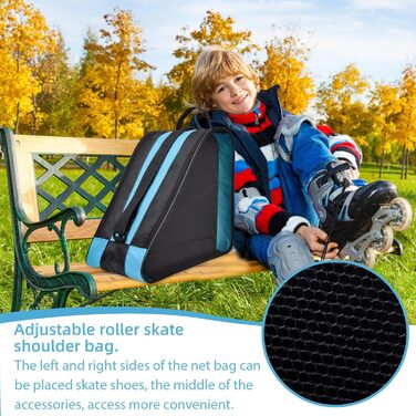 Сумка для роликових ковзанів та ковзанів, блакитна, універсальна (жіноча, чоловіча, дитяча)