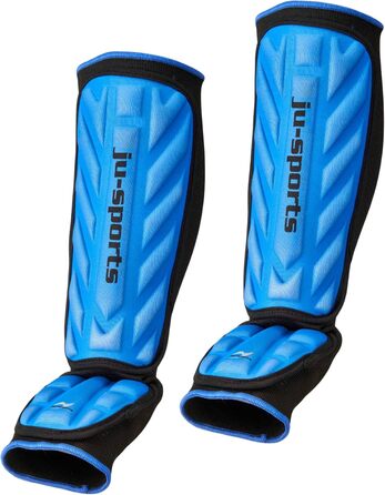 Захист гомілки Ju-Sports V-Shape C19 з бавовни, синій, S/M – щитки для єдиноборств, MMA, кікбоксингу, муай-тай, міцний шкіряний захист