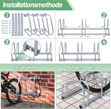 Підставка для велосипедів на 6 велосипедів, 2 шт. - міцна металева конструкція