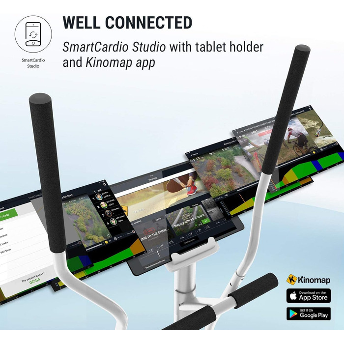 Орбітрек KLAR FIT Myon Cross для дому, складаний, магнітна система, 12 кг маховик, імпульсний сенсор, тримач для планшета