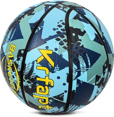 Баскетбольний м'яч Krfapt для дітей розміру 5 та 3 - м'який міні-м'яч з неслизькою поверхнею, ідеальний для школи та тренувань (на вулиці/в приміщенні) 3 шт. блакитного кольору