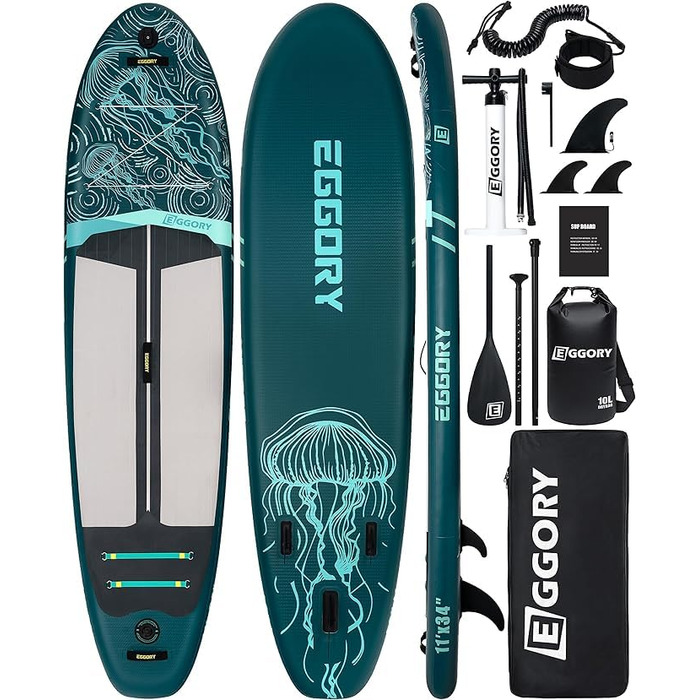 Надувний SUP-борд Jelly Wald Extra Wide: дошка для плавання з фіном, ручним насосом, для подорожей