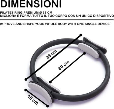 Кільце для пілатесу [Міцне] з нековзними ручками | Для внутрішньої поверхні стегна, фітнес, йога, сила та гнучкість, чорний/жовтий