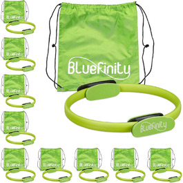 Пілатес кільце Bluefinity з подвійною ручкою, м'яке, фіброволокно, для йоги та фітнесу, 37 см, зелений, 10 шт.