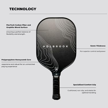Пікбол ракетка Holbrook Performance: карбон, графітове покриття, Polypropylen, дизайн Day N' Night
