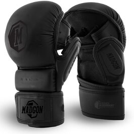 Спарринг-рукавички для MMA MADGON з посиленим наповненням та захистом зап'ястя, чорні, розмір L (з сумкою)