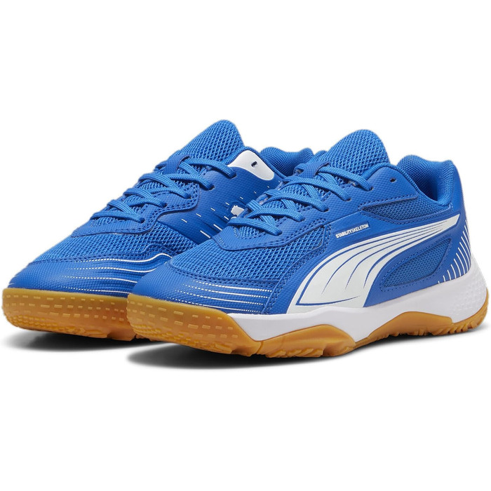 Дитячі унісекс кросівки для залу Puma Solarflash III Jr Indoor Court Shoe, синій/білий, розмір 28 EU