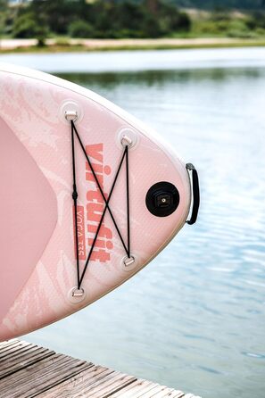 Надувна SUP-дошка VirtuFit Yoga 355 для фітнесу та йоги, рожевий/бежевий, комплект аксесуарів