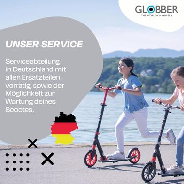 Роликовий самокат GLOBBER NL 205 – для дітей від 8 років, підлітків та дорослих, регульована висота, колеса 205 мм, ABEC 7, вінтажний сріблястий