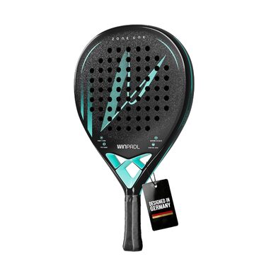 Ракетка для падел Zone One Carbon - 100% Карбон, м'який Eva-керн, 365 г, краплеподібна форма, шорсткий ударний майданчик - Унісекс (Бірюзовий)